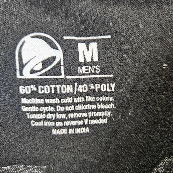 Taco Bell Shirt Mens Size Medium Black Graphic Employee Button Uniform Henley - Picture 3 of 8